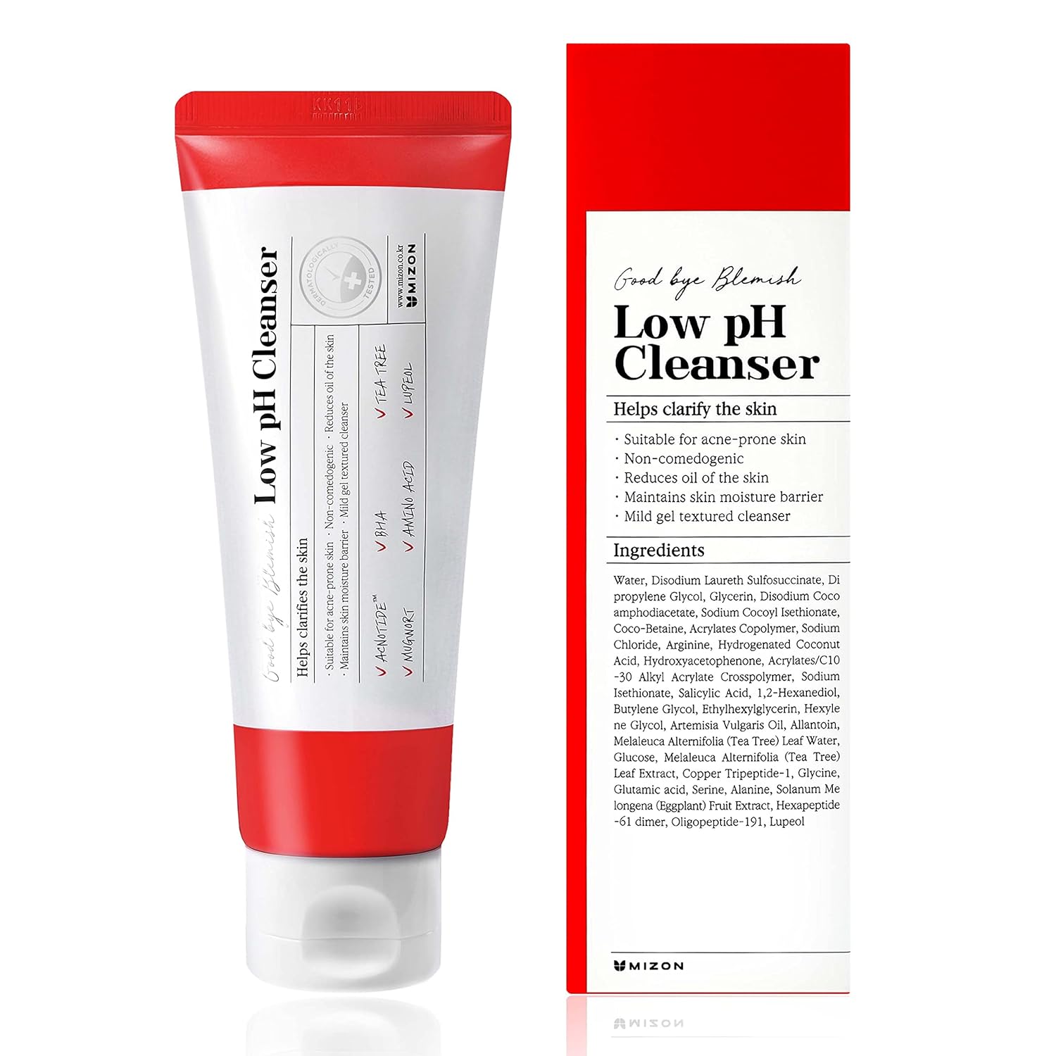 Mizon Good Bye Blemish Low Ph Cleanser, Cleanser For Troubled Skin, Acne Treatment, Breakout Treatment, Korean Skincare, Acne Spot Treatment, Soothing For Sensitive Skin(100Ml 3.38 Fl Oz)