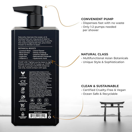 Blackwood For Men Active Man Daily Shampoo (17 Oz), Conditioner (17 Oz), And Pure Moisture Body Wash (17 Oz) Bundle