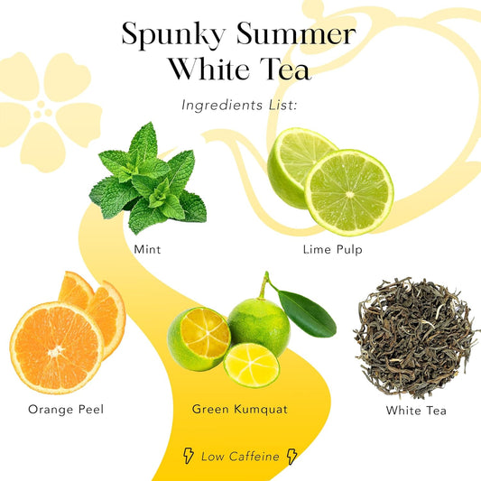 Myroyalte White Tea 5 Oz - 45 Cups Organic Loose Leaf Tea With Dried Fruits Lime Pulp Orange Peels Green Kumquat And Mint Tea - Organic Tea Leaves Loose Leaf Assorted Tea Gift For Tea Lovers