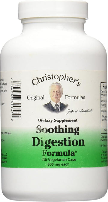 Christopher'S Soothing Digestion -- 600 Mg - 180 Vegetarian Capsules