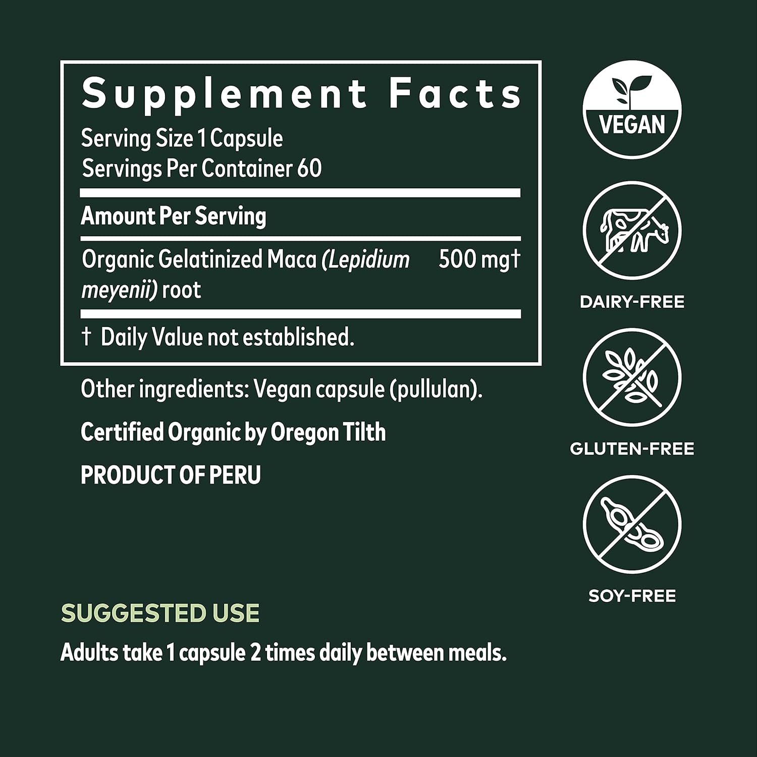Gaia Herbs Maca Root - Caffeine-Free Natural Energy Supplement - Supports and Maintains Healthy Energy and Stamina - Made with Organic Maca Root (Lepidium meyenii) - 60 Vegan Capsules (30-Day Supply) : Health & Household