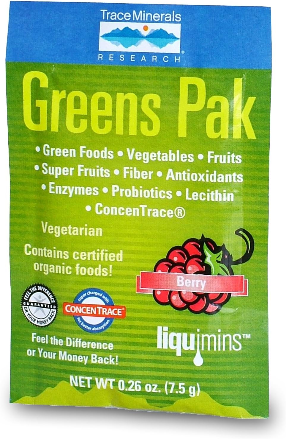Trace Minerals Research - Greens Pak - Chocolate, 30 - 7.5g(0.26) packets