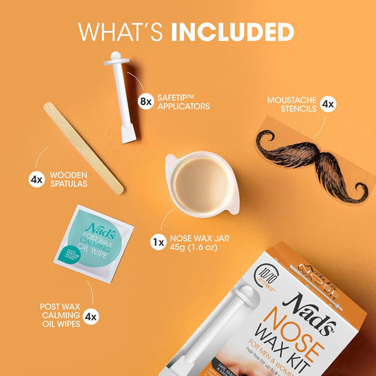 Nad'S Nose Waxing Kit For Men And Women, Nose Hair Removal, Hypoallergenic, 45G
