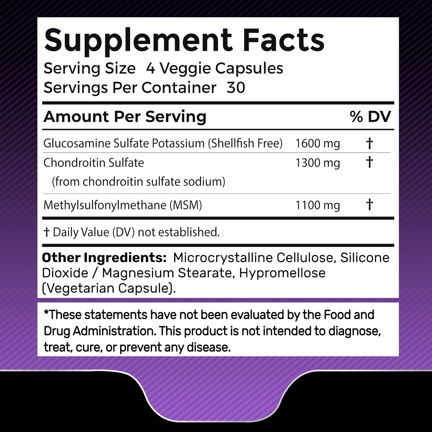 Glucosamine Chondroitin Msm - 4000Mg - Glucosamine Chondroitin Capsules - 120 Count