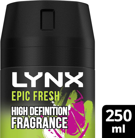 Lynx Epic Fresh Grapefruit & Tropical Pineapple 48 Hours Men Body Spray, 250Ml