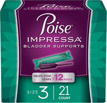 Poise Impressa Incontinence Bladder Support For Women, Bladder Control, Size 3, 21 Count (Packaging May Vary)