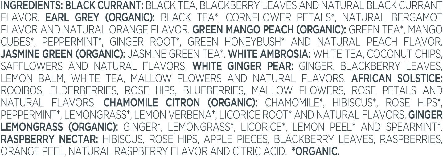 Tea Forte Tea Tasting Assortment Premium Tea Presentation Box, Tea Sampler Gift Set, 20 Count 2 Of Each Variety Individually Wrapped Handcrafted Pyramid Infuser Bags