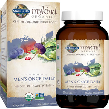 Garden Of Life Multivitamin For Men - Mykind Organic Men'S Once Daily Whole Food Vitamin Supplement Tablets, Vegan, 60 Count