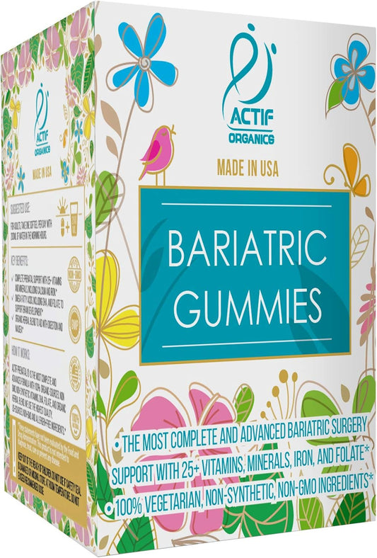 Actif Organic Bariatric Gummies With 25+ Organic Vitamins And Minerals For Bariatric Surgery, Advanced Formula - 90 Count
