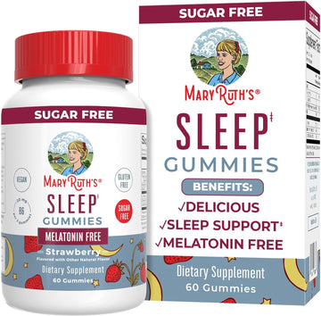 Maryruth Organics Sleep Gummies | Sugar Free | No Melatonin | L Theanine, Lemon Balm, Chamomile, Vitamin B6 | Relaxation & Sleep Support For Adult | Vegan | Non-Gmo | Gluten Free | 60 Count