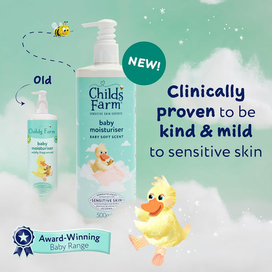 Childs Farm Baby Moisturiser, Baby Soft Scent | Moisturising & Hydrating | Suitable For Newborns With Dry, Sensitive Skin, 500Ml