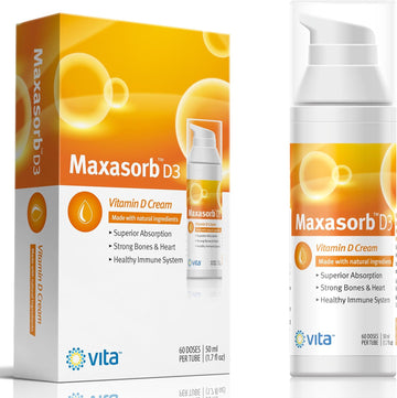 Vita Sciences Maxasorb Vitamin D3 Cream For Psoriasis Relief And Healthy Skin Care - Itch-Free, Paraben-Free Formula With 1000 Iu Vitamin D For Optimal Absorption