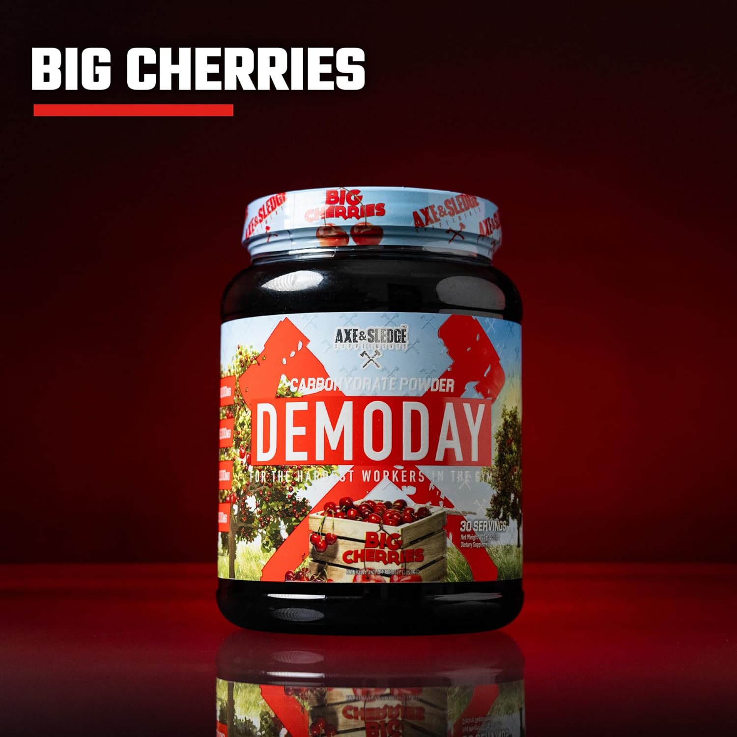 Axe & Sledge Supplements Demo Day Intra-Workout Carbohydrate Powder With Cluster Dextrin, Carb10, Hydromax, & Palatinose, Enhances Performance And Pumps, 30 Servings (Big Cherries)