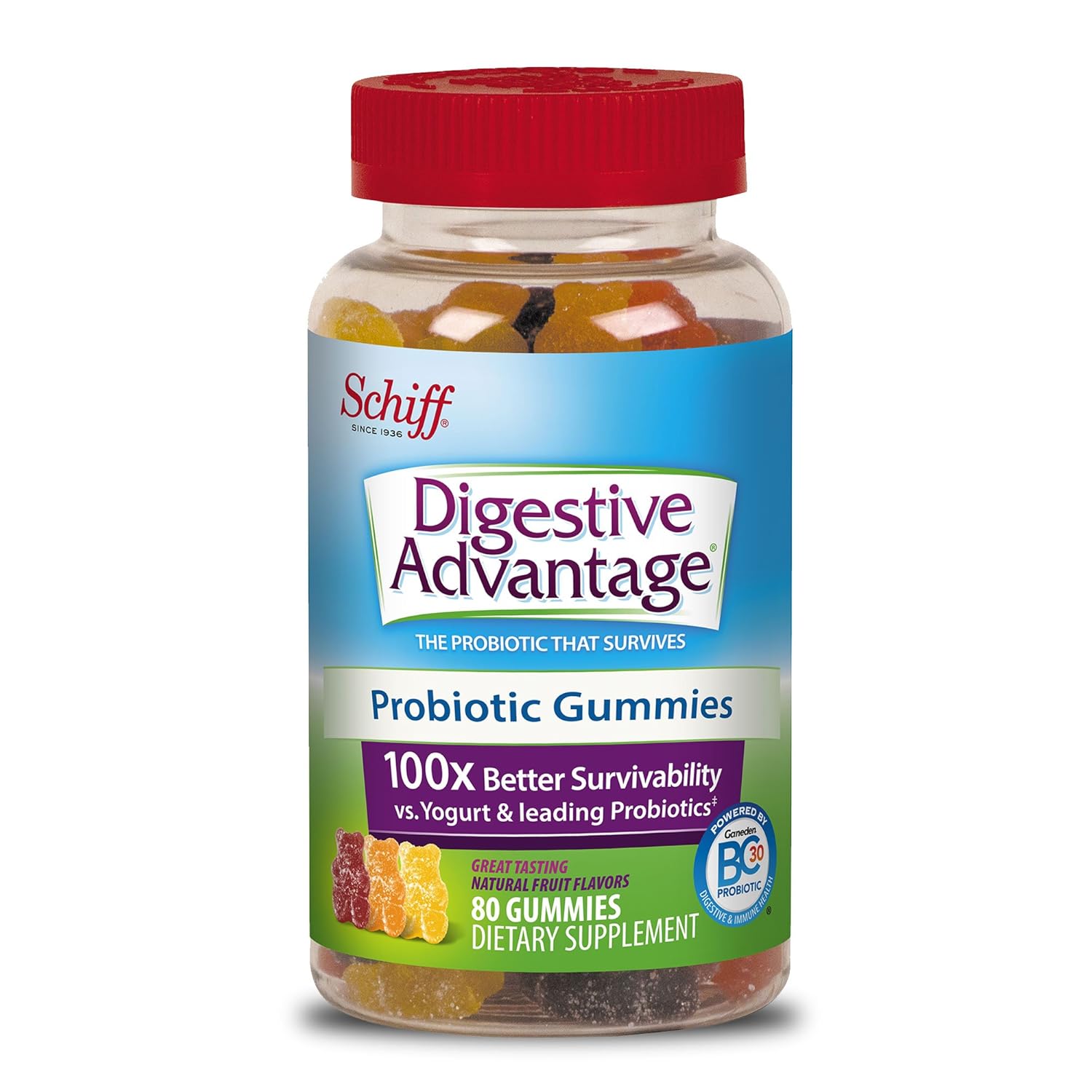 Digestive Advantage Probiotic Gummies - Survives Better than 50 Billion - 80 count