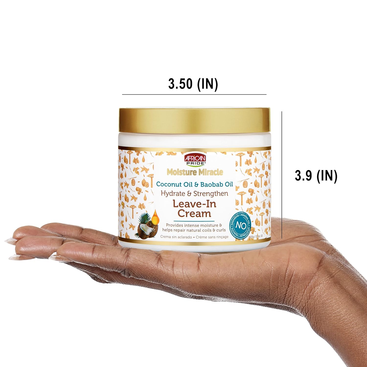 African Pride Moisture Miracle Coconut Oil & Baobab Oil Leave-In Cream - Provides Intense Moisture & Helps Repair Natural Coils & Curls, Hydrates & Strengthens Hair, 15 Oz : Beauty & Personal Care