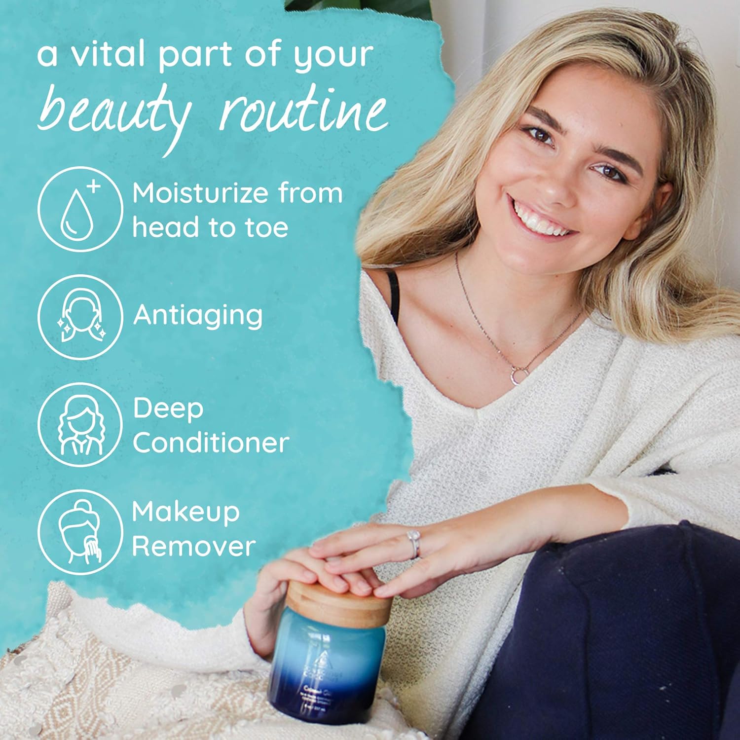 Not Your Ordinary Coconut Oil Jar By Conscious Coconut. Small Batch, Organic, Fair Trade, Virgin, Hand Pressed : Beauty & Personal Care