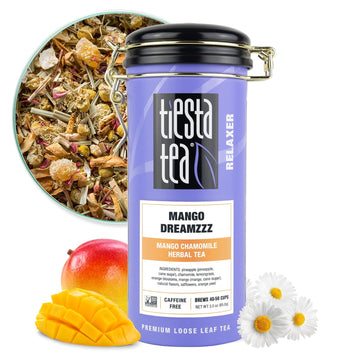 Tiesta Tea - Mango Dreamzzz, Mango Chamomile Herbal Tea, Premium Loose Leaf Tea, Non Caffeinated Tea, Make Hot Or Iced Tea & Brews Up To 50 Cups, Made With Natural Ingredients - 3 Oz Refillable Tin