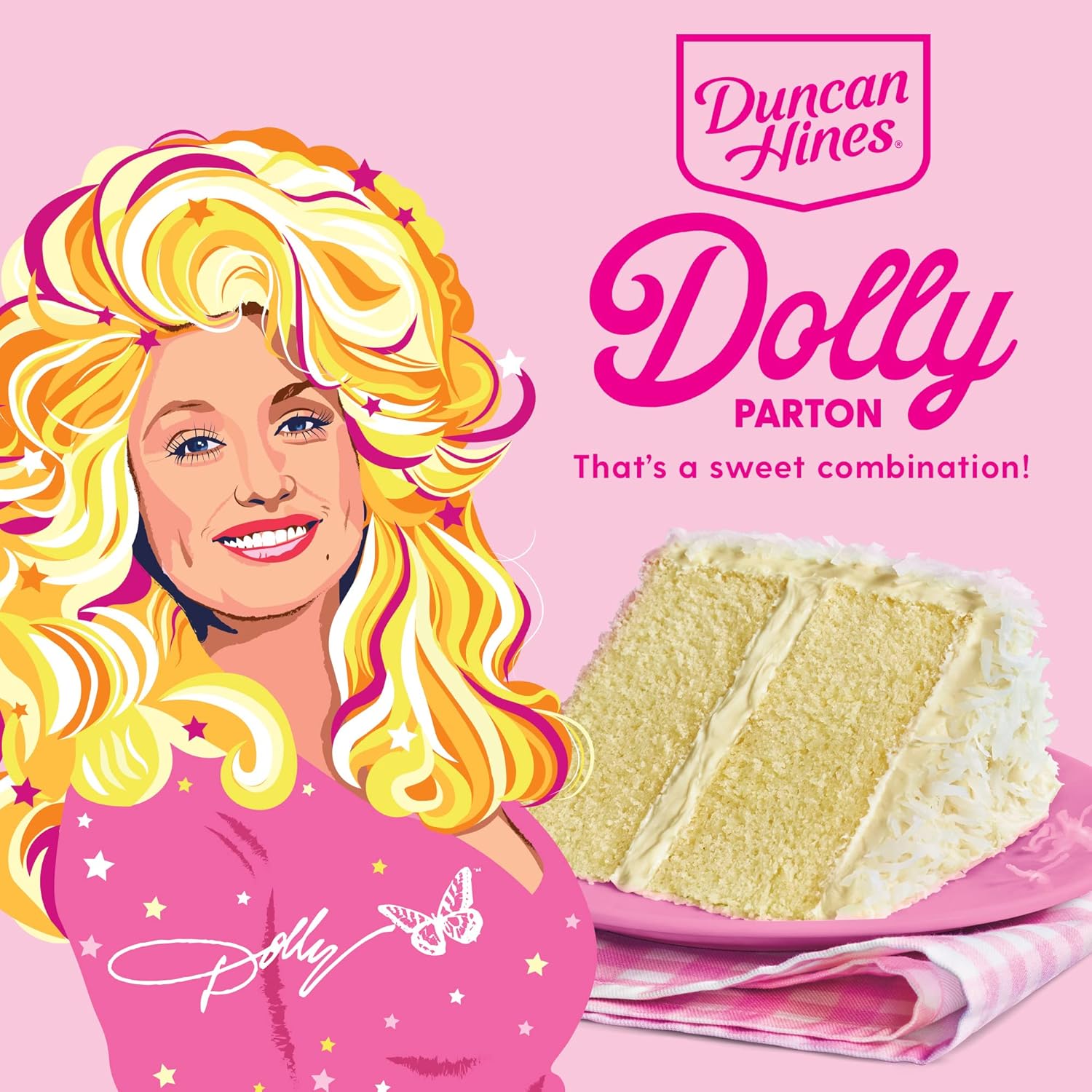 Duncan Hines Dolly Parton'S Favorite Southern-Style Coconut Flavored Cake Mix, 15.25 Oz