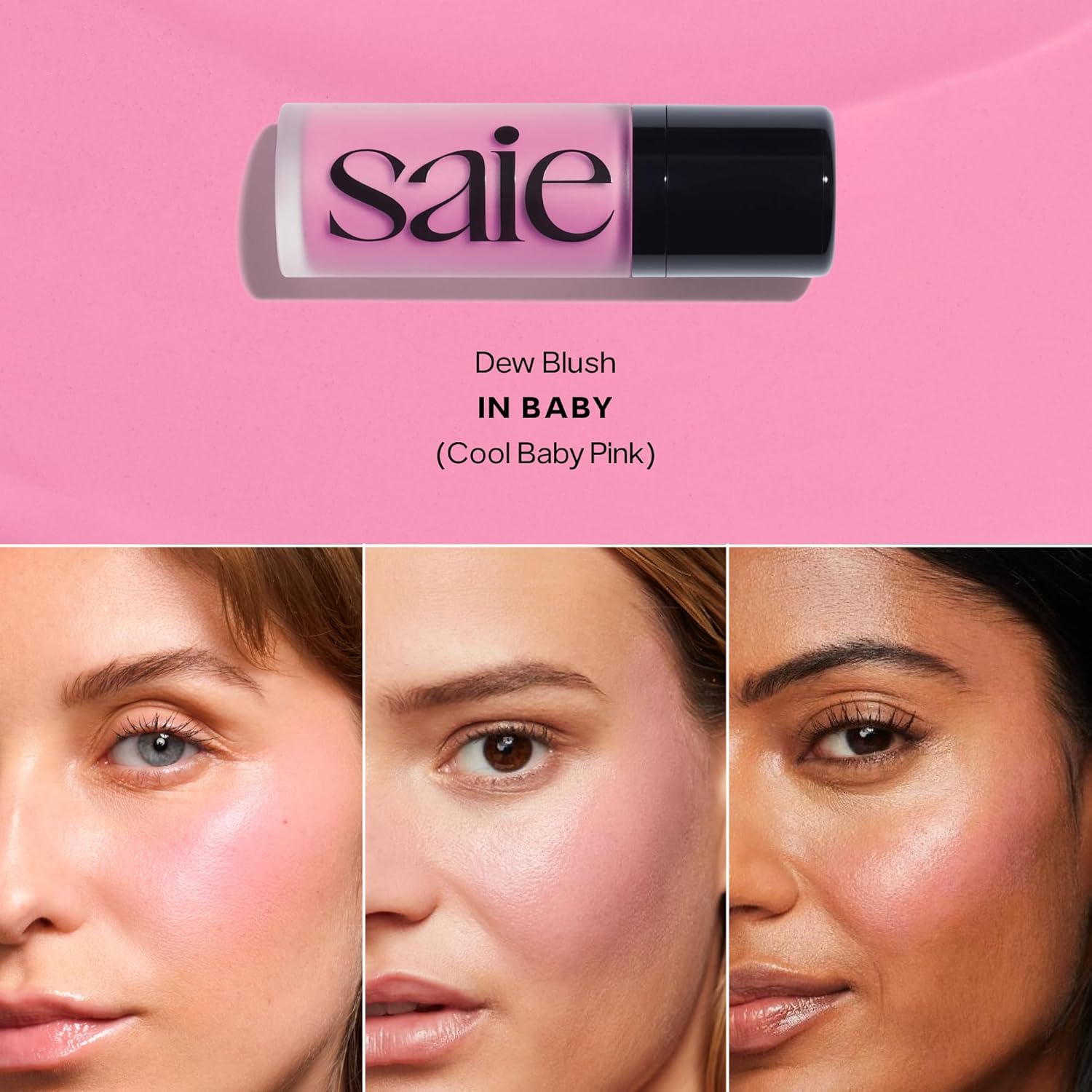 Saie Saieglow Starter Makeup Kit - Glowy Super Gel In Roseglow, Dew Blush In Baby, And Glossybounce Lip Gloss In Play - Summer Essentials Makeup Set In A Mini Reusable Jelly Travel Bag (3 Count) : Beauty & Personal Care