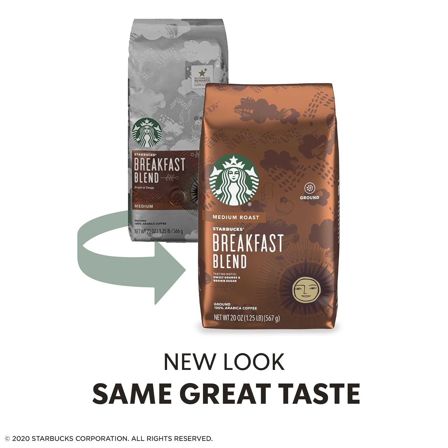 Starbucks Medium Roast Ground Coffee — Breakfast Blend — 100% Arabica — 1 bag Great Holiday Gift