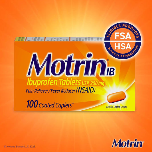 Motrin Ib Ibuprofen 200Mg Tablets, Ibuprofen Pain & Fever Reliever For Headache, Backache, Muscular Aches, Menstrual Pain & Minor Arthritis Pain, Over-The-Counter Nsaid Medicine, 225 Ct