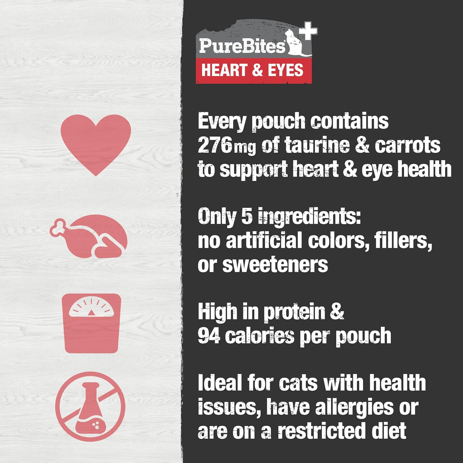 PureBites+ Heart & Eyes Squeezables for Cats, only 5 Ingredients, case of 15 : Pet Supplies