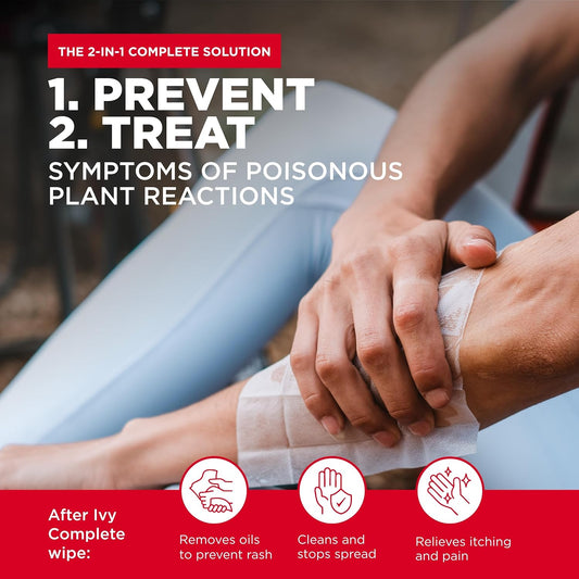 After Ivy Relief & Treatment Wipes - Fast Itch Relief Care For Poison Ivy Encounters - All-Purpose Outdoor Itch Relief Wipes For Emergencies - On-The-Go Portable Wipes - Camping & Hiking Essentials