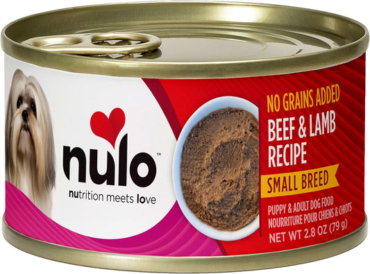 Nulo Grain-Free Small Breed Wet Canned Puppy & Dog Food, Beef And Lamb 2.8 Ounce, 12 Cans