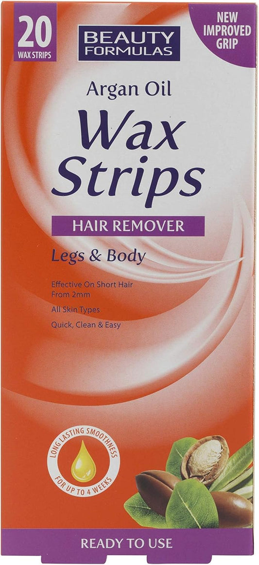 Beauty Formulas Argan Oil Wax Strips, 20 Count (Pack Of 3)