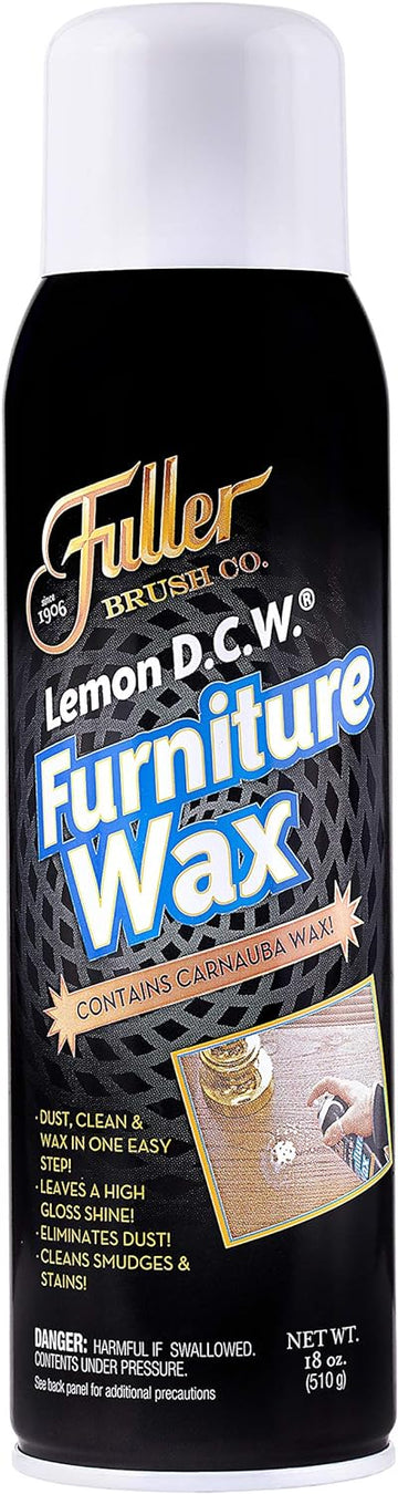 Fuller Brush Lemon D.C.W. Furniture Wax – Dust, Clean & Wax in One Spray – 18 oz