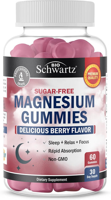 Sugar Free Magnesium Gummies (30 Servings) Berry Flavored Magnesium Citrate Supplement Supports Healthy Nerves Muscles Energy Calm Mood And Sleep For Adults And Kids (Vegan Safe, Non Gmo, 60 Gummies)