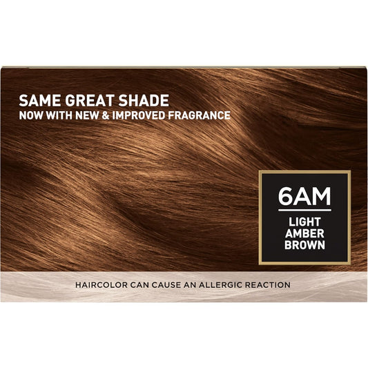 L'Oreal Paris Superior Preference Luminous Fade-Defying Permanent Hair Color, Hair Dye For Up To 9 Weeks Of Radiance, Light Amber Brown 6Am, 1 Hair Dye Kit (Pack Of 3)