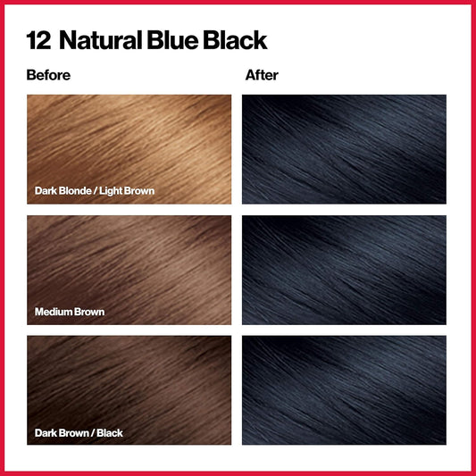 Revlon Permanent Hair Color, Permanent Black Hair Dye, Colorsilk With 100% Gray Coverage, Ammonia-Free, Keratin And Amino Acids, Black Shades (Pack Of 3)