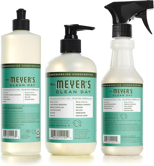 Mrs. Meyer'S Clean Day Kitchen Essentials Set, Includes: Hand Soap, Dish Soap, And All Purpose Cleaner, Basil, 3 Count Pack