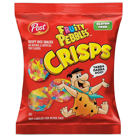 Fruity Pebbles Crisps, Portable Cereal Snack for Kids and Families, Gluten Free, 6 - 1 Ounce packs in each box, 1 box
