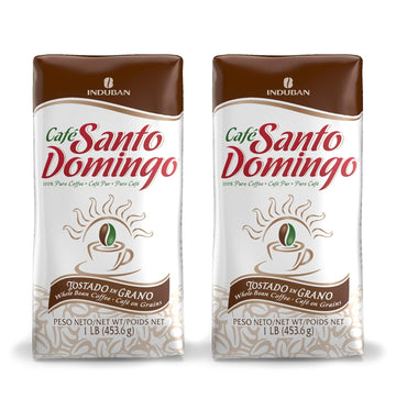Santo Domingo Coffee, 16 oz Bag, Whole Bean Coffee, Medium Roast - Product from the Dominican Republic (Pack of 2)