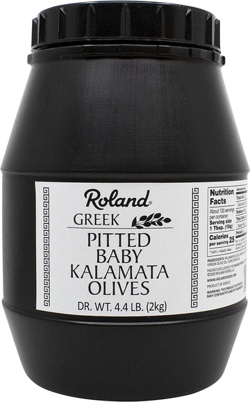 Roland Foods Pitted Baby Kalamata Olives from Greece, 4.4 Pound, Packaging may vary