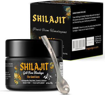 The Good Guru Shilajit 30G | 500 Mg -With Ashwagandha, Black Musli, Turmeric & Gokshura - Original Gold From Himalayan Shilajit |100% Pure Resin Shilajit Shilajit | Vegan-Friendly Gold Shilajit