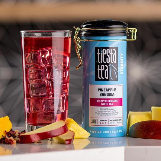 Tiesta Tea - Pineapple Sangria | Pineapple Hibiscus White Tea | Premium Loose Leaf Tea Blend | Low-Caffeinated Fruit Tea | Make Hot Or Iced Up & 50 Cups - 5.5 Oz Refillable Tin Can