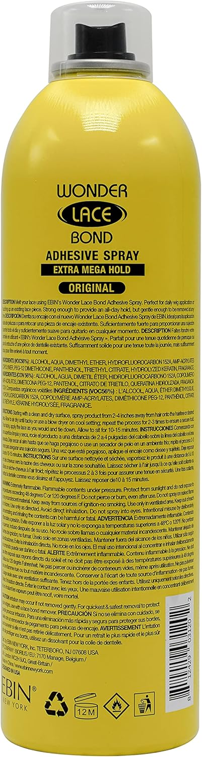 Ebin Wonder Lace Bond Spray (420Ml, Extra Mega Hold (Original))