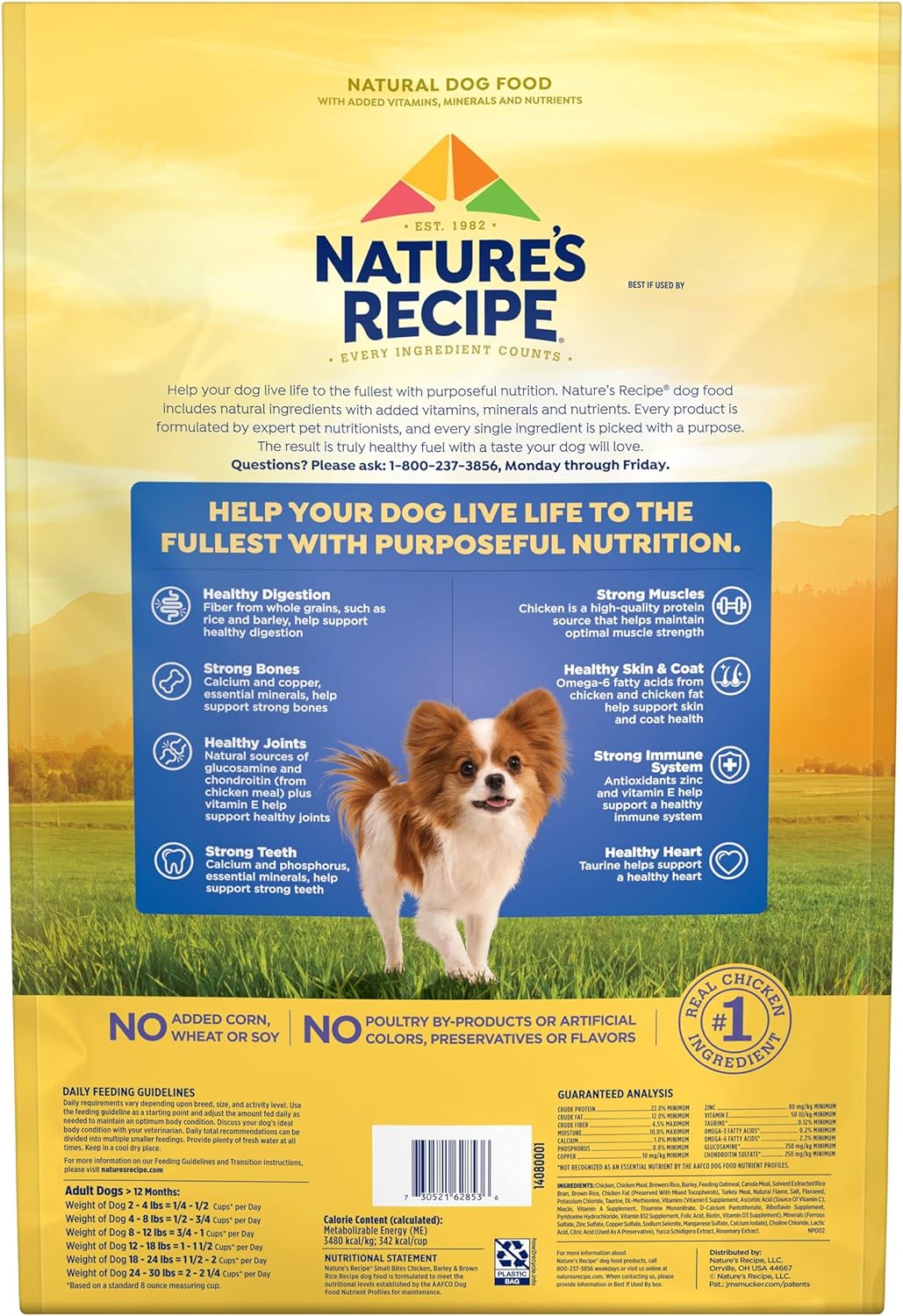 Nature's Recipe Small Breed Dry Dog Food, Small Bites Chicken, Barley & Brown Rice Recipe, 12 lb. Bag : Pet Supplies