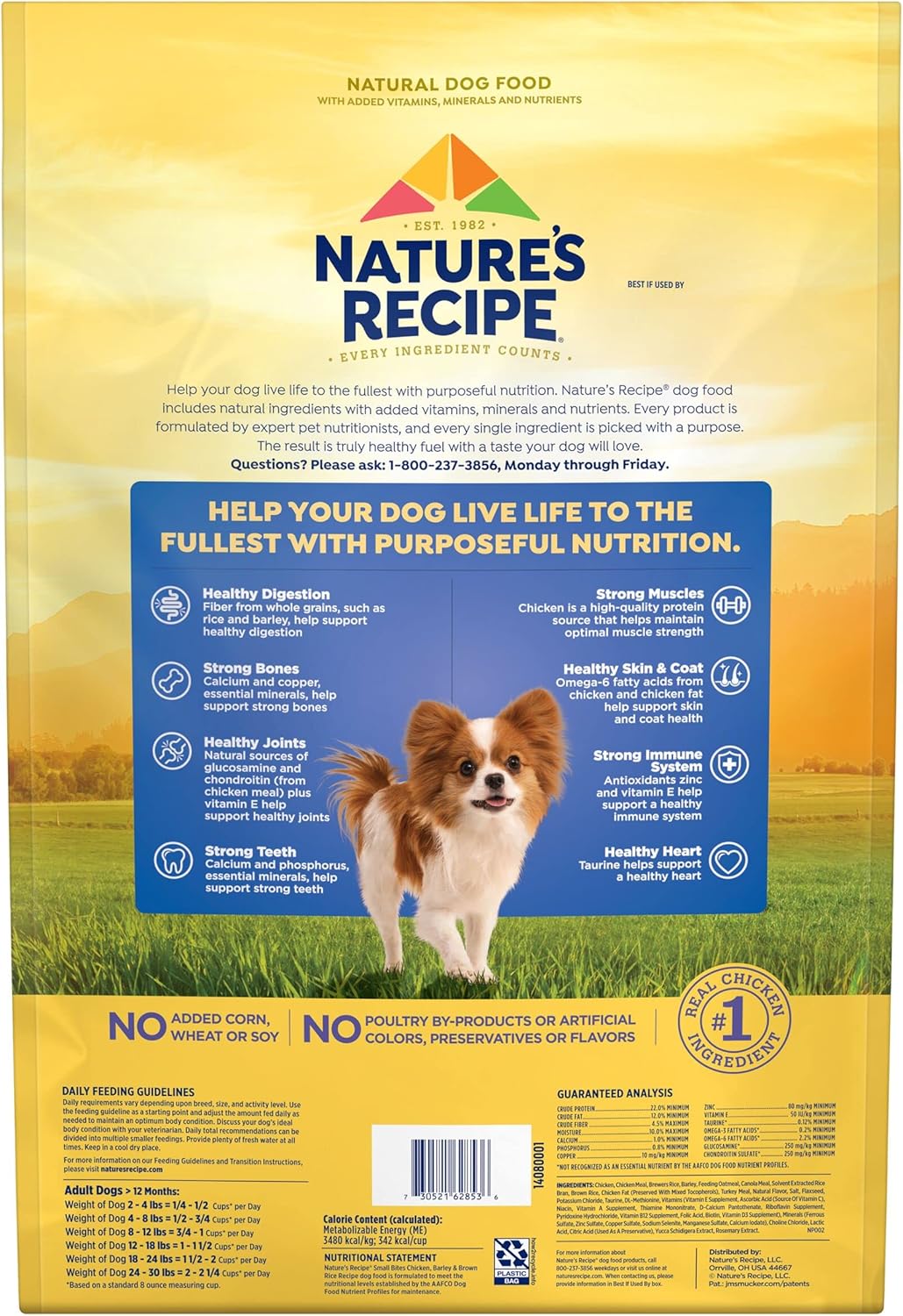 Nature?s Recipe Small Bites Chicken, Barley & Brown Rice Recipe Dry Dog Food, 12 lb. Bag : Pet Supplies
