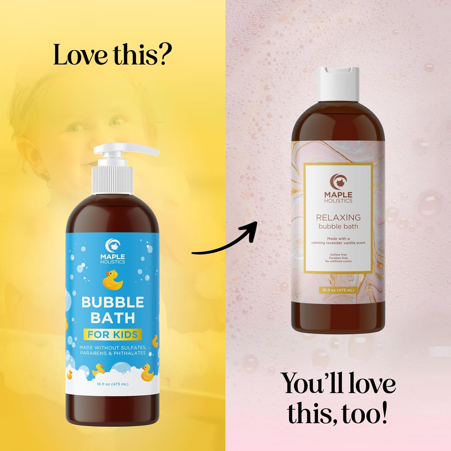 Sulfate Free Kids Bubble Bath - Relaxing Vanilla Lavender Bubble Bath For Toddlers With Nighttime Blend Of Chamomile Oil And Calendula Oil - Extra Foamy Moisturizing Kids Bath Soap Liquid : Beauty & Personal Care
