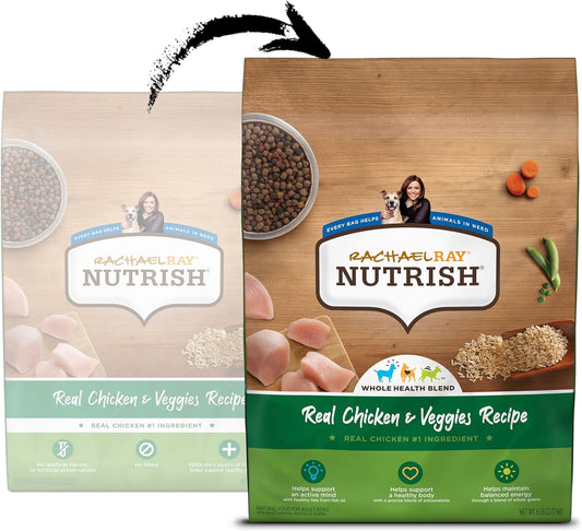 Premium Natural Dry Dog Food With Added Vitamins, Minerals & Taurine, Real Chicken & Veggies Recipe, 6 Pounds (Packaging May Vary)