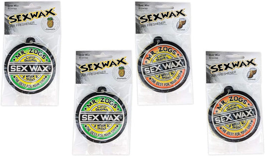 Sex Wax Air Fresheners 4-Pack (2 X's Coconut Scent & 2 X's Pineapple Scent) : Health & Household