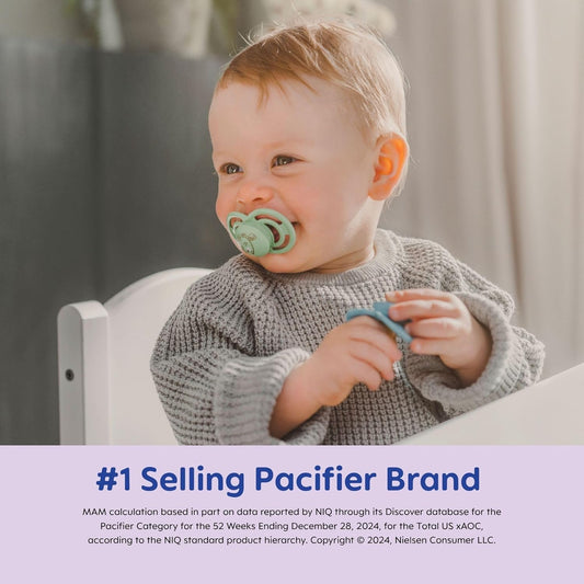 Mam Perfect Baby Pacifier, Patented Nipple, Developed With Pediatric Dentists & Orthodontists, 2 Pack, 0-3 Months, Girl