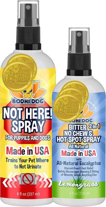 Bodhi Dog Not Here Spray 8Oz + Bitter 2 In 1 No Chew 4Oz Bundle