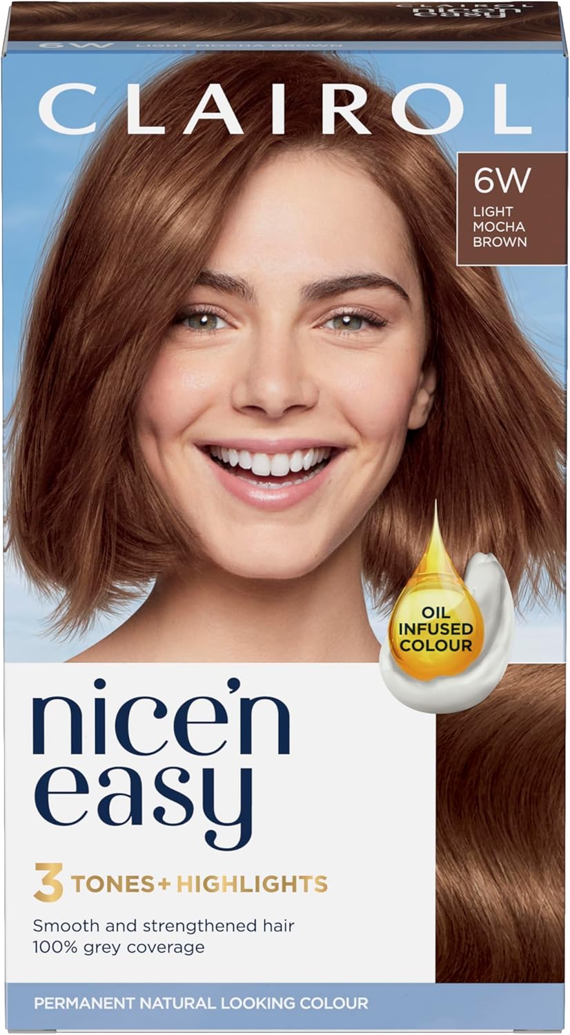 Clairol Clairol Nice'N Easy Crème, Natural Looking Oil Infused Permanent Hair Dye, 6W Light Mocha Brown