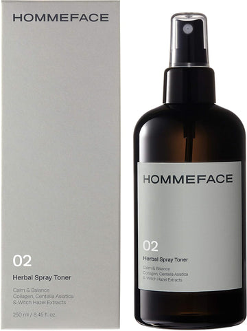 Hommeface Men’S Herbal Spray Face Toner, 8.45 Fl. Oz. - Alcohol-Free, Hydrating And Balancing Facial Mist With Witch Hazel, Cica Extract, Anti Aging, Aftershaving, For All Skin Types
