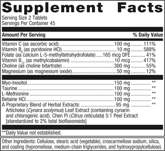 Metagenics Lipo-Gen - Lipotropic Liver Supplement* - Gallbladder Support* - With Amino Acids, Vitamin B12 & Choline - Non-Gmo, Gluten-Free & Vegetarian - 90 Tablets